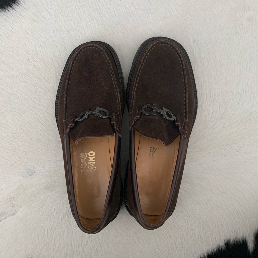 Men’s Ferragamo Brown Suede Loafers